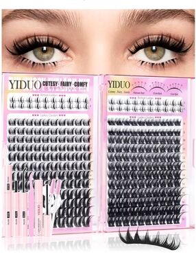 Bunny Manga Lash Clusters Kit 280pcs D Curl 2 Styles